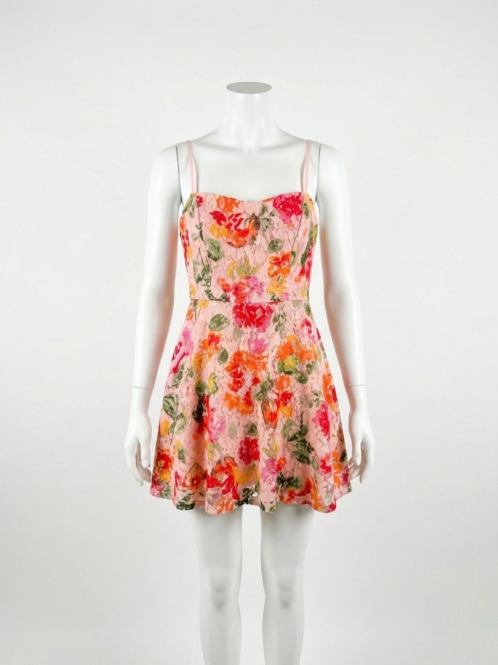 NWT DB Studio Pink Floral Lace Mini Dress Summer Garden Cocktail Bridal Shower